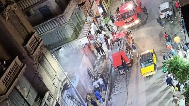 إخماد حريق بمحل بشارع بمنطقة كليوباترا في الإسكندرية
