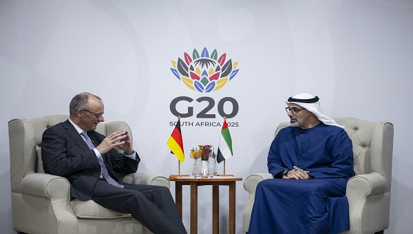 بالفيديو.. ولي عهد أبوظبي يلتقي المستشار الألماني على هامش أعمال قمة الـ"G20"