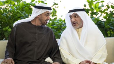 محمد بن زايد يستقبل فهد اليوسف في أبوظبي