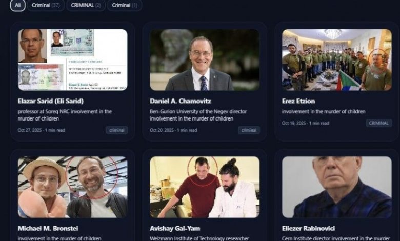 موقع غربي ينشر "قائمة اغتيالات" تستهدف أكاديميين إسرائيليين مقابل مبالغ مالية