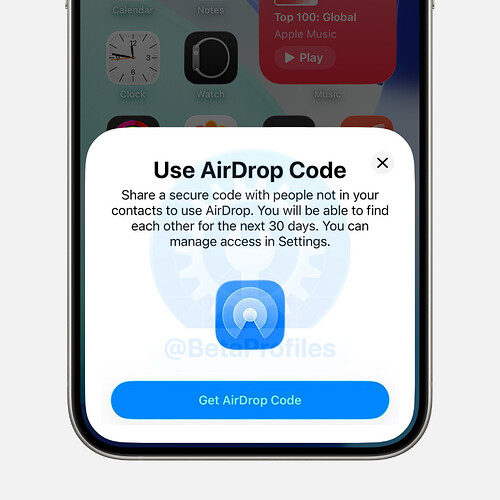 إرسال الكود لتفعيل الإرسال السريع في ios 26.2 المصدر: betaprofiles