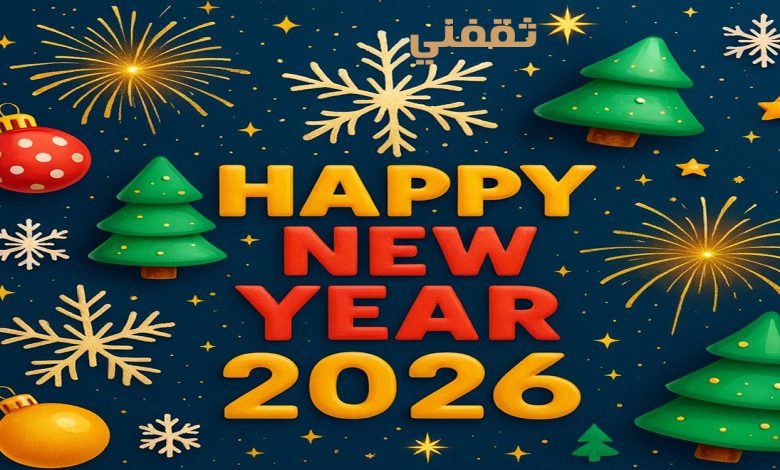 أجمل صور رأس السنة الميلادية 2026 happy new year تصميمات رائعة