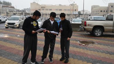 اختبارات صفوف النقل… تحت الأمطار