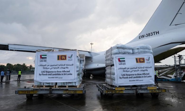 الإمارات ترسل طائرة المساعدات السابعة لدعم المتضررين من فيضانات سيريلانكا