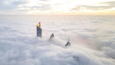 الضباب الكثيف يصنع مشاهد فريدة في سماء الكويت