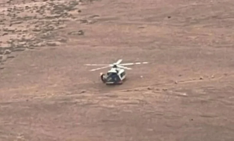 الإسعاف الجوي في موقع الإنقاذ.