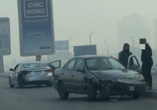 تصادم سيارتين ملاكي أعلى محور حسب الله الكفراوي دون إصابات