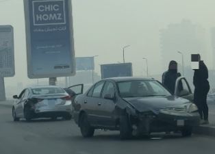 تصادم سيارتين ملاكي أعلى محور حسب الله الكفراوي دون إصابات