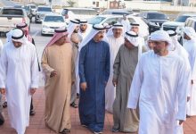 حاكم أم القيوين يقدم واجب العزاء في وفاة حصة سيف عبدالله كليب الطنيجي