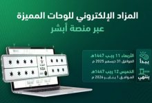 طرح مزاد اللوحات الإلكتروني غدًا الأربعاء