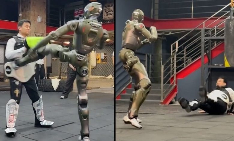 مشهد صادم في الصين.. روبوت يركل مخترعه ويسقطه أرضاً