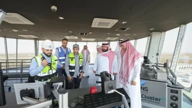 أمير منطقة جازان الأمير محمد بن عبدالعزيز بن محمد بن عبدالعزيز خلال تفقده مشروع مطار جازان الدولي الجديد.