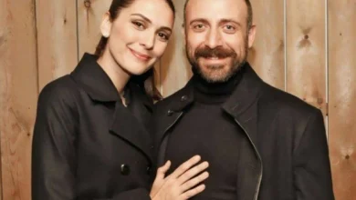 الفنان خالد أرجنتش وزوجته الفنانة بيرغوزار كوريل.