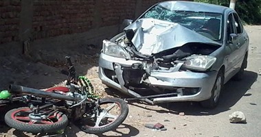 إصابة سائق ملاكي في حادث تصادم بصفط اللبن