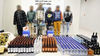 الأمن الجنائي يضبط مصنعًا لتصنيع مشروبات كحولية داخل استراحة بمنطقة كبد