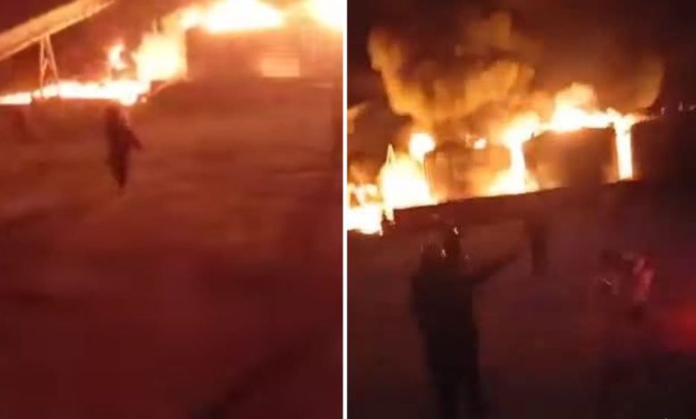 السيطرة على حريق هائل بمصنع جبس في جنوب سيناء.. الدخان الكثيف يحجب الرؤية بالطريق الساحلي