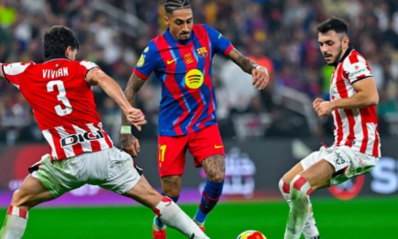 برشلونة يهزم أتلتيك بلباو.. ويتأهل لنهائي كأس السوبر الإسباني