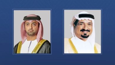 حاكم عجمان وولي عهده يعزيان عاهل الأردن في وفاة رئيس الوزراء الأسبق