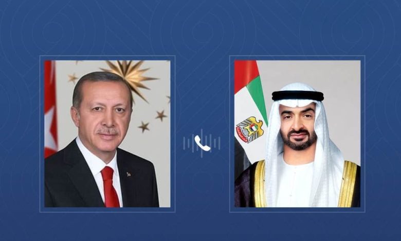 رئيس الدولة والرئيس التركي يبحثان علاقات البلدين والتطورات الإقليمية