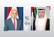 عبدالله بن زايد ونائب رئيس الوزراء وزير الخارجية العراقي يبحثان العلاقات بين البلدين