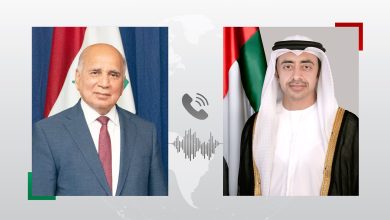 عبدالله بن زايد ونائب رئيس الوزراء وزير الخارجية العراقي يبحثان العلاقات بين البلدين