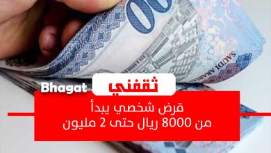 قرض شخصي يبدأ من 8000 ريال وحتى 2 مليون للمقيمين والسعوديين