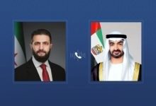 محمد بن زايد يتلقى اتصالاً هاتفياً من الرئيس السوري
