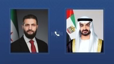 محمد بن زايد يتلقى اتصالاً هاتفياً من الرئيس السوري