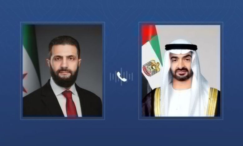 محمد بن زايد يتلقى اتصالاً هاتفياً من الرئيس السوري