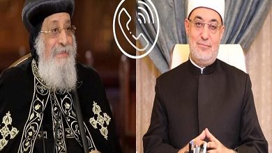 مفتي الجمهورية يُجري اتصالًا هاتفيًّا بالبابا تواضروس للاطمئنان على صحته