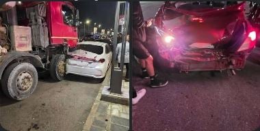 أثناء توقفها.. تريلا تدهس 4 سيارات أمام أرابيلا بلازا بالتجمع الخامس