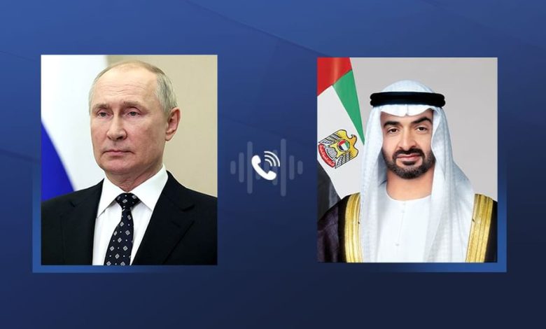 رئيس الدولة والرئيس الروسي يبحثان علاقات البلدين والتطورات الإقليمية